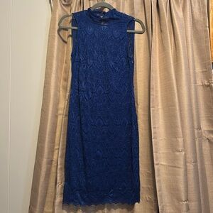 NWOT gorgeous lace royal blue junior’s dress